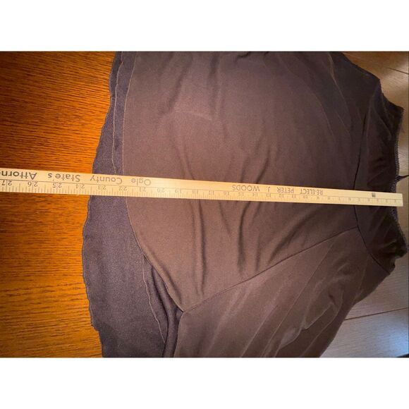 Vintage Y2K Wrapper Brown Swing Skirt Made in USA Stretchy Flowy A-Line Minimali - Picture 13 of 13